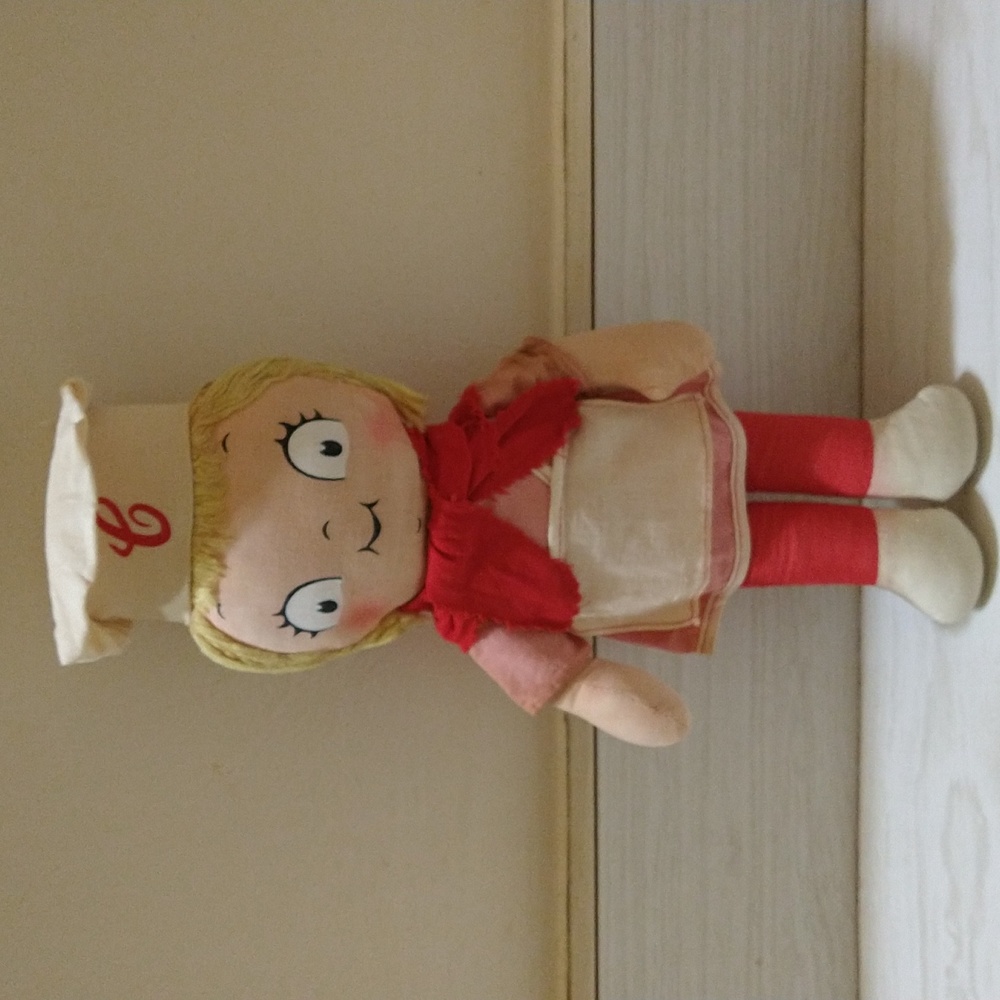 Vintage Knickerbocker Campbells Soup Kid Girl Fabric 12” Rag Doll Cloth Chef